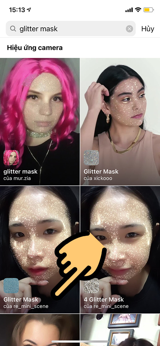 Mô tả ảnh tìm kiếm filter glitter mask