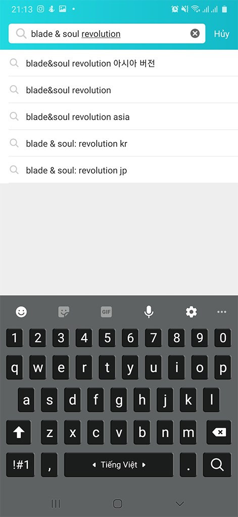 Mở taptap search: Blade&amp;Soul Revolution.