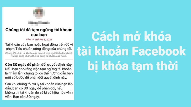 Khắc Phục Facebook Bị Khóa 30 Ngày: Hướng Dẫn Chi Tiết