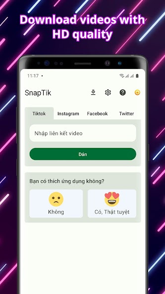 Một số hình ảnh khác của ứng dụng SnapTik