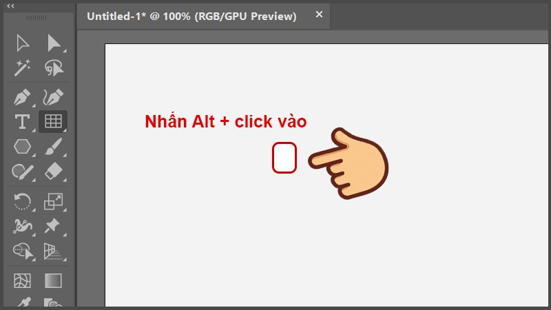 Nhấn Alt và click vào khung làm việc