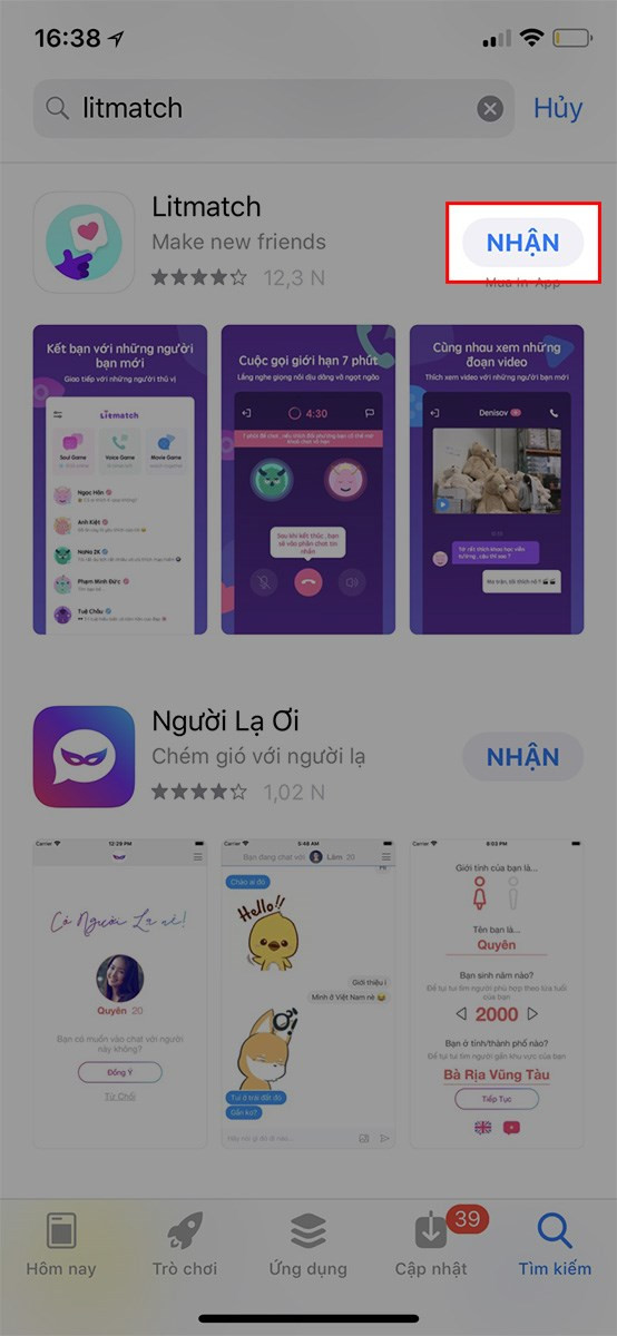 Nhấn nhận Litmatch