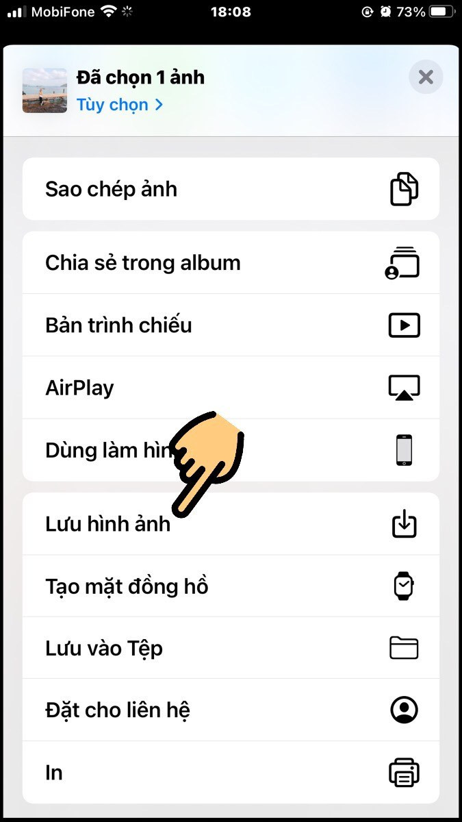 Nhấn nút Chia sẻ