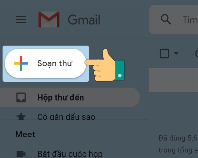 Nhấn vào soạn thư để tạo thư mới