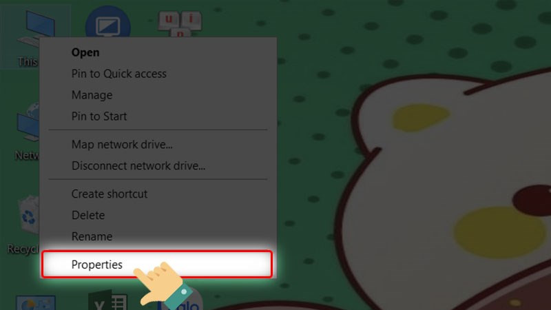 Nhấp chuột phải My Computer và chọn Properties