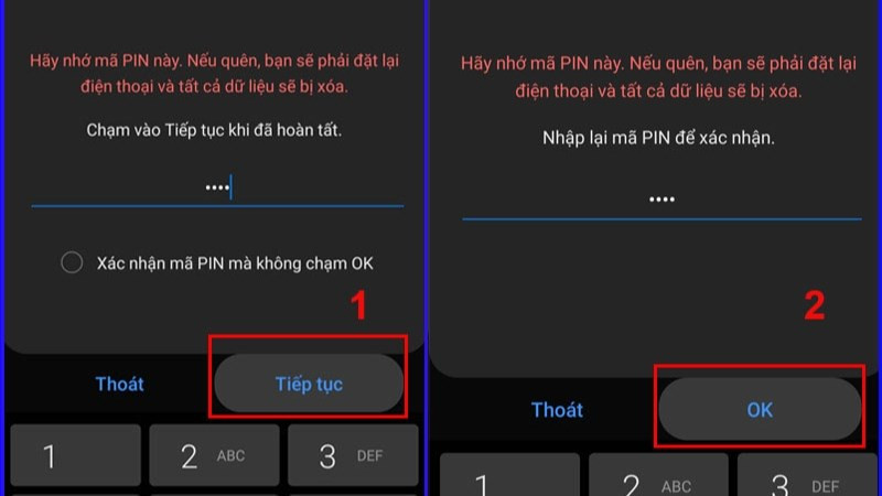 Nhập m&atilde; PIN theo &yacute; bạn