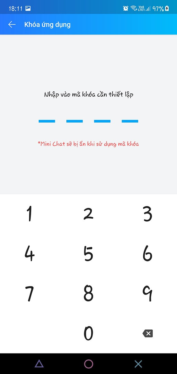 Nhập mã khóa Zalo