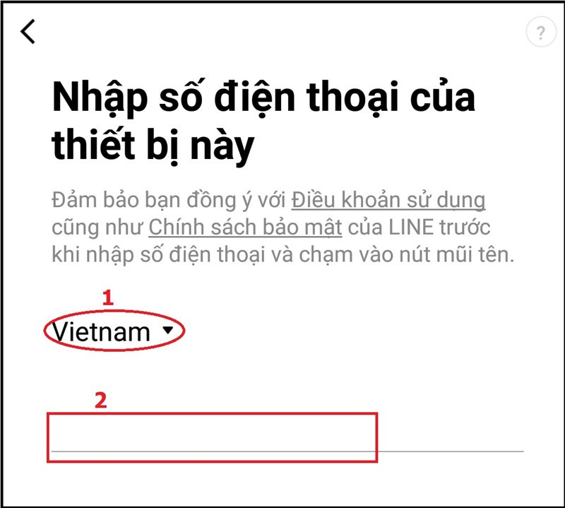 Nhập mã vùng và số điện thoại