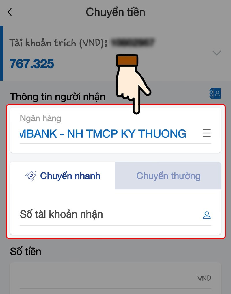 Nhập thông tin người nhận