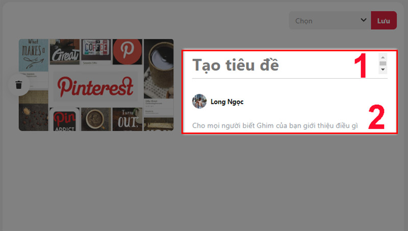 Nhập tiêu đề và mô tả ảnh