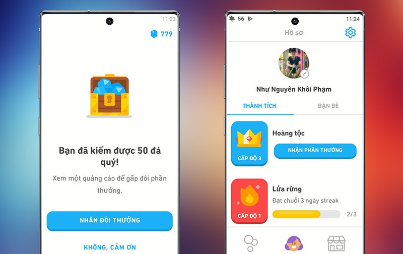 Phần thưởng trên Duolingo