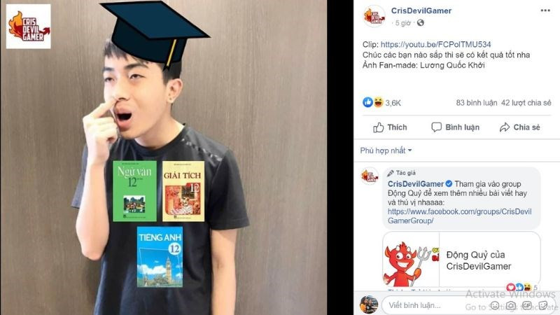 Reaction trên Facebook với các cá nhân, fanpage