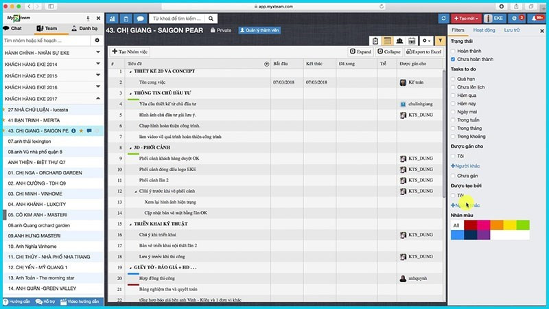 Screenshots Myxteam - Phần mềm quản lý công việc, làm việc nhóm hiệu quả