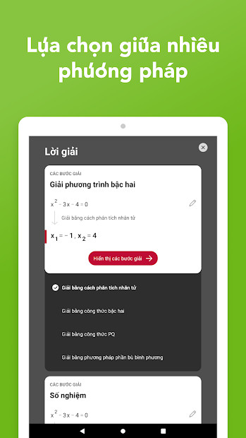 Screenshots Photomath - Ứng dụng giải toán nhanh trên điện thoại, hỗ trợ Tiếng VIệt