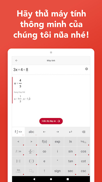 Screenshots Photomath - Ứng dụng giải toán nhanh trên điện thoại, hỗ trợ Tiếng VIệt