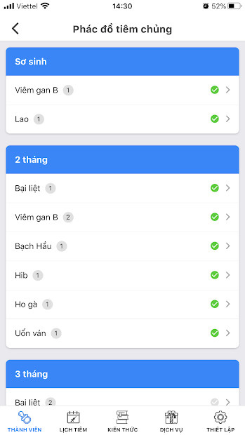 Screenshots Sổ tiêm chủng gia đình: Quản lý lịch tiêm chủng