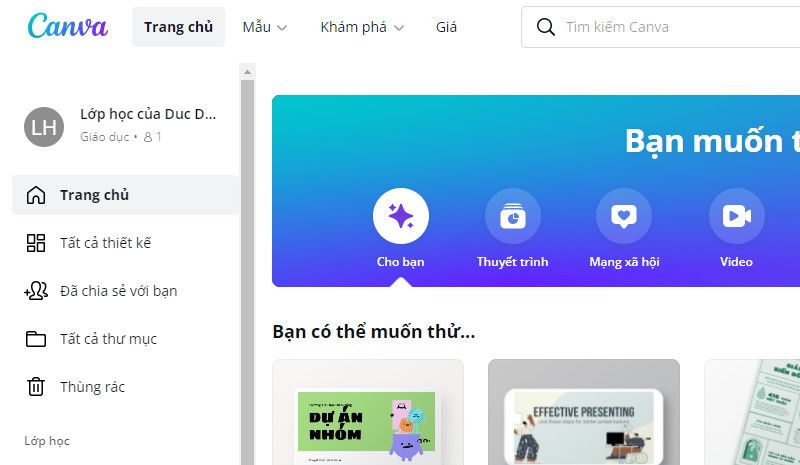 Sử dụng Canva Pro Education