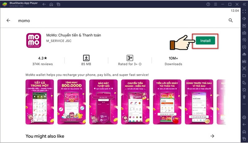 Tải MoMo về thiết BlueStacks