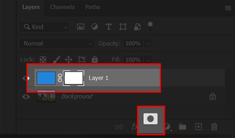 Tạo Layer Mask thật đơn giản với icon Create Layer Mask