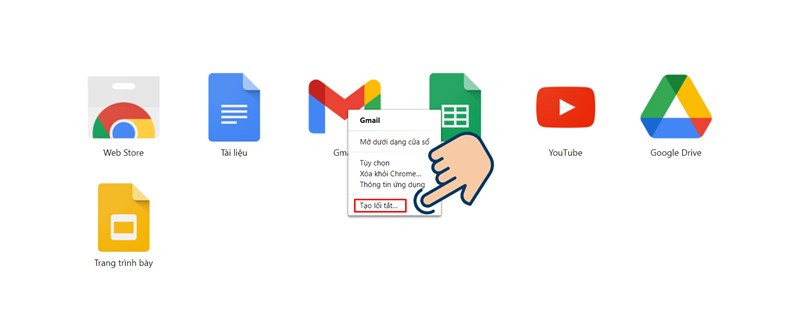 Tạo lối tắt Gmail