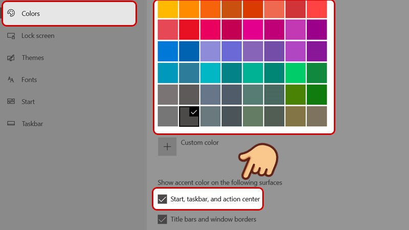 Thay đổi màu sắc thanh Taskbar Windows 10