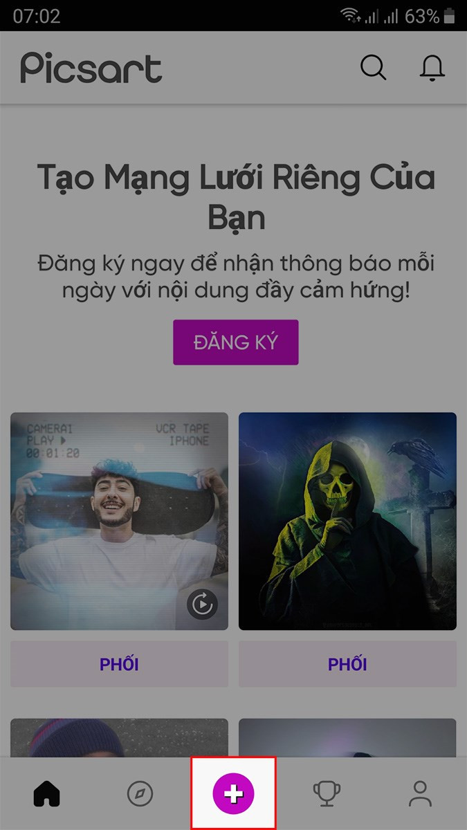 Thêm ảnh vào PicsArt