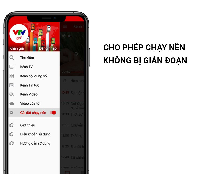 Theo d&otilde;i video VTV Go khi sử dụng ứng dụng kh&aacute;c