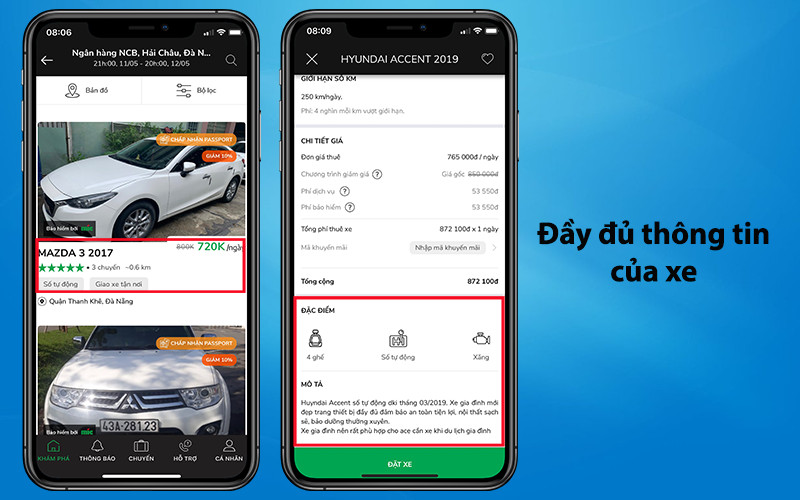 Thông tin xe chi tiết trên MIOTO