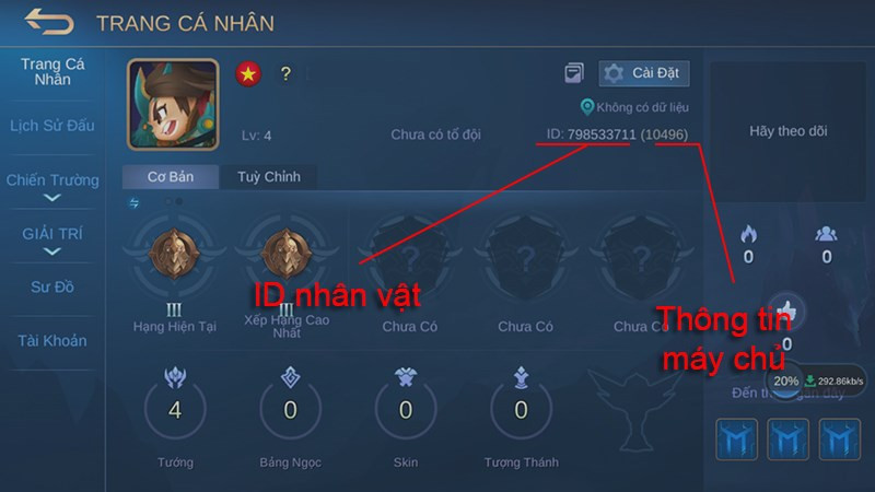 Tìm ID nhân vật trong game