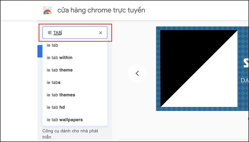 Tìm kiếm IE Tab