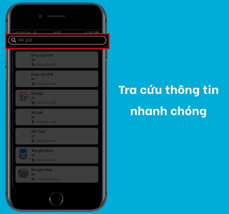 Tra cứu thông tin sản phẩm nhanh chóng