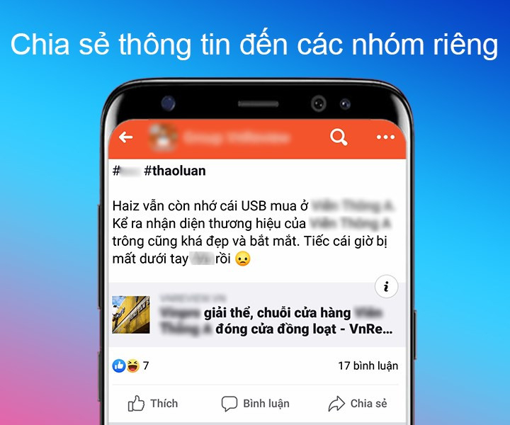 Trao đổi thông tin đến các nhóm riêng trên facebook