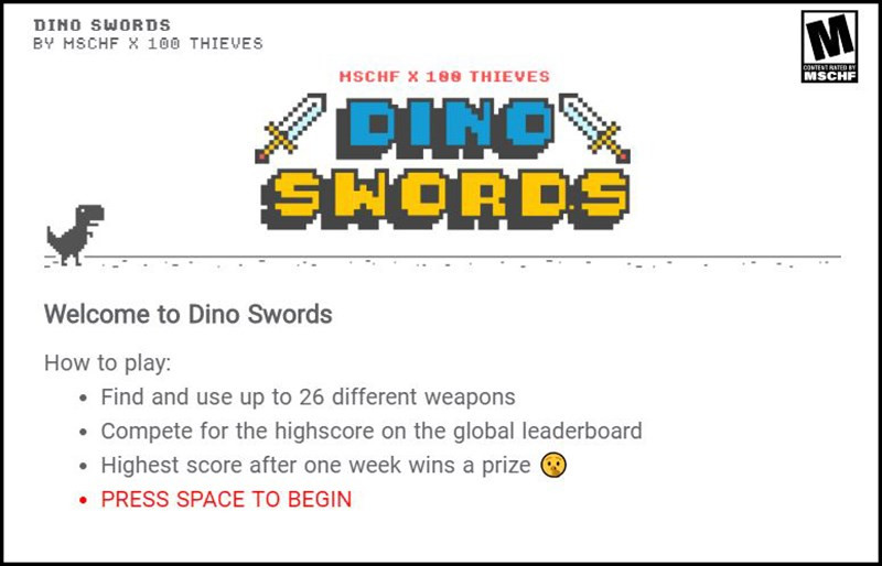 Truy cập trang web Dino Swords