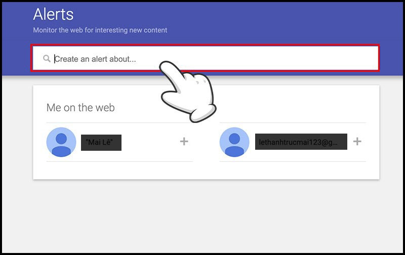 Truy cập vào Google Alerts