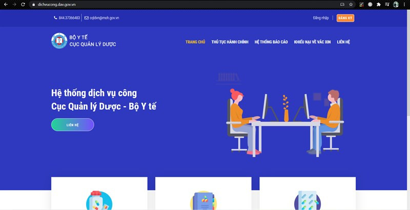 Truy cập website Cục Quản lý Dược