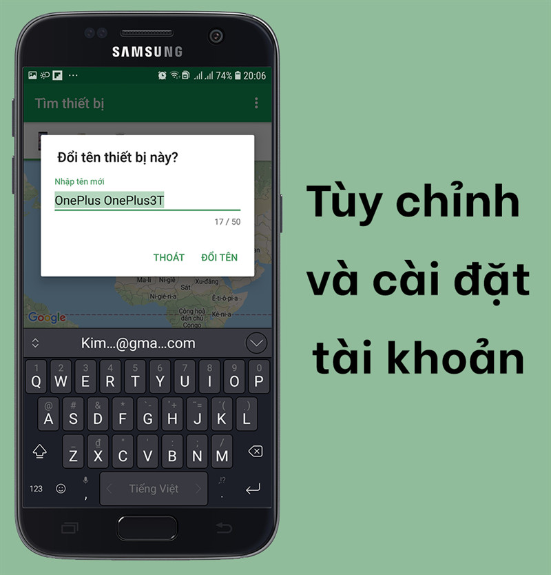 T&ugrave;y chỉnh v&agrave; c&agrave;i đặt t&agrave;i khoản