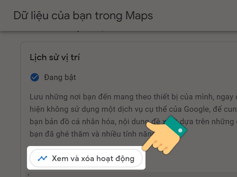 Vào Xem và xóa hoạt động trong lịch sử của bạn