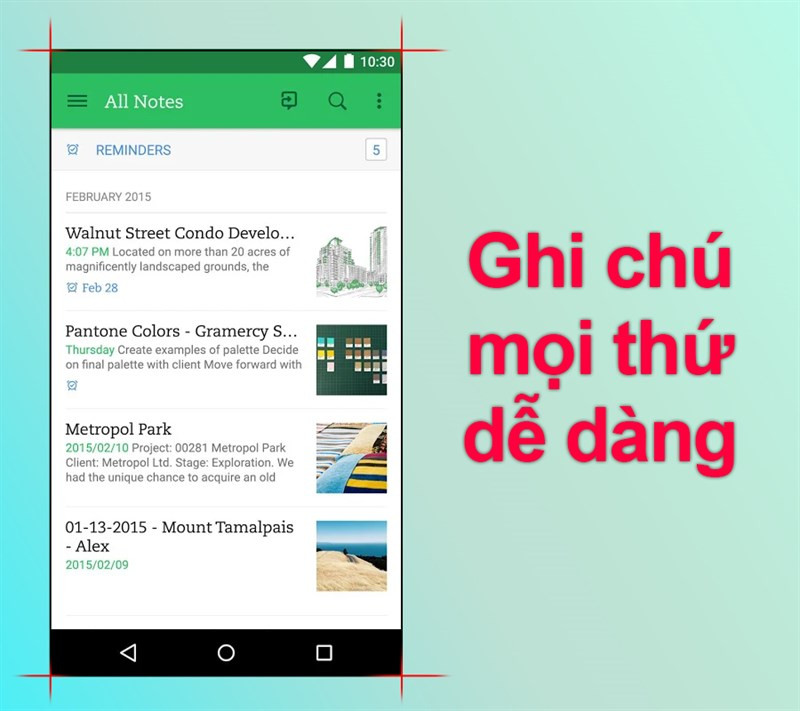 Viết v&agrave; thu thập c&aacute;c th&ocirc;ng tin bạn quan t&acirc;m tr&ecirc;n Evernote