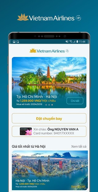 Ứng dụng Vietnam Airlines: Đặt vé máy bay, check-in online tiện lợi