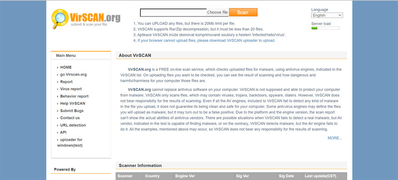 VirScan: Scan virus online nhanh chóng
