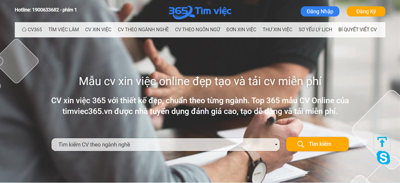 Web làm CV xin việc - timviec365