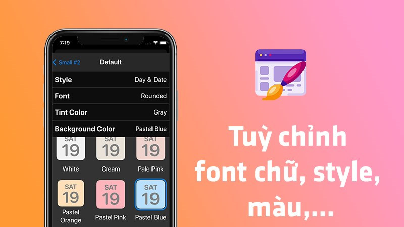 Widgetsmith: Tùy chỉnh font, màu sắc, hình nền