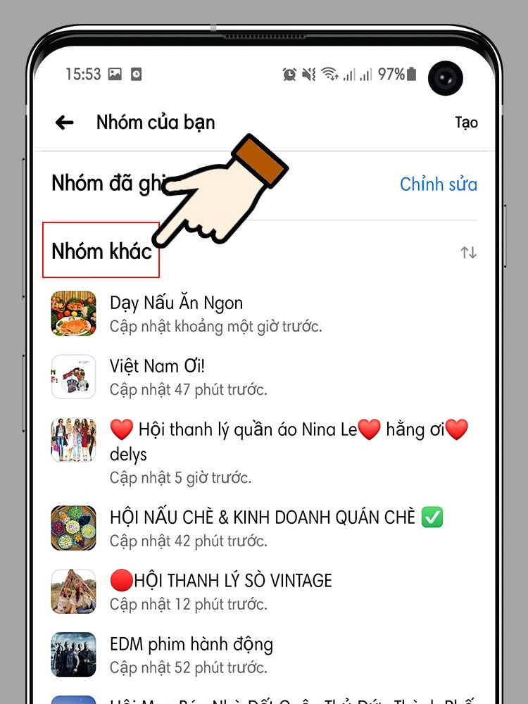 Xem nhóm Facebook trên điện thoại