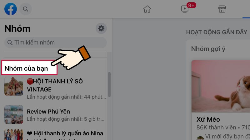 Xem nhóm Facebook trên máy tính