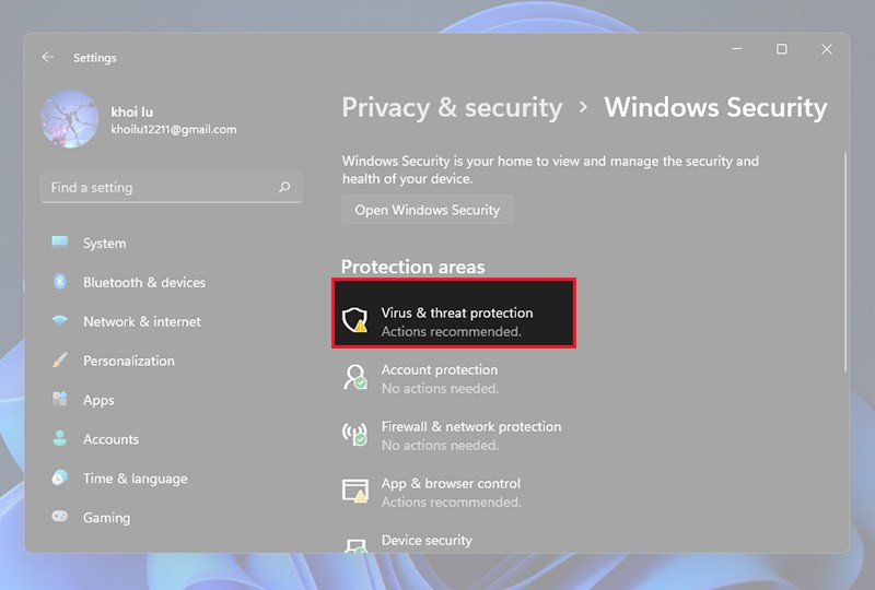 Hướng dẫn Tắt Windows Security (Windows Defender) trên Windows 11 Chi Tiết Nhất