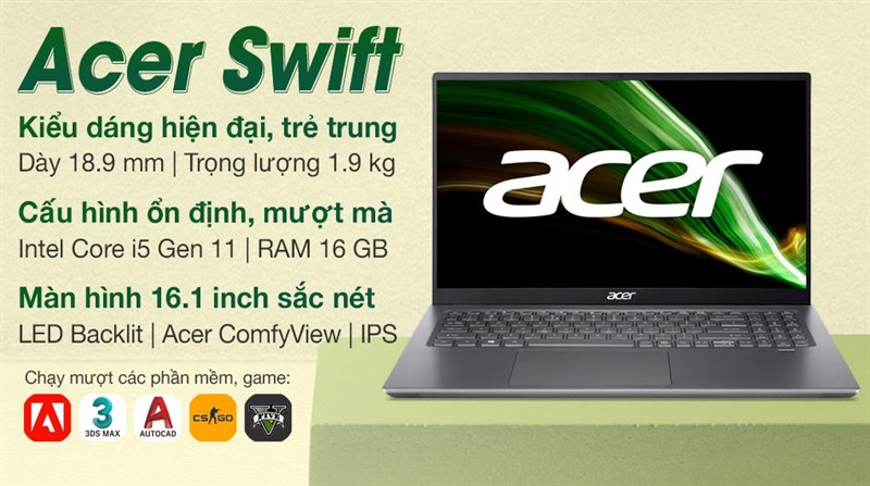 Acer Swift X SFX16 51G 516Q i5 11320H