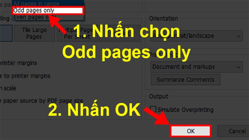 alt Chọn Odd pages only