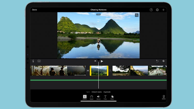 alt: Giao diện chỉnh sửa video iMovie