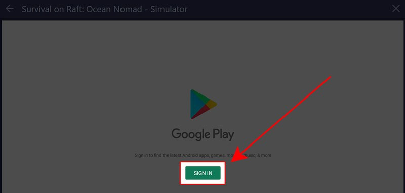 alt: Giao diện đăng nhập Google Play trên BlueStacks