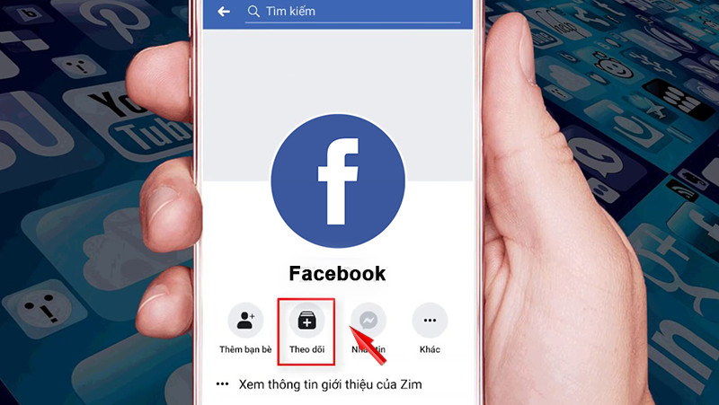 Alt: Hình ảnh minh họa nút theo dõi trên Facebook